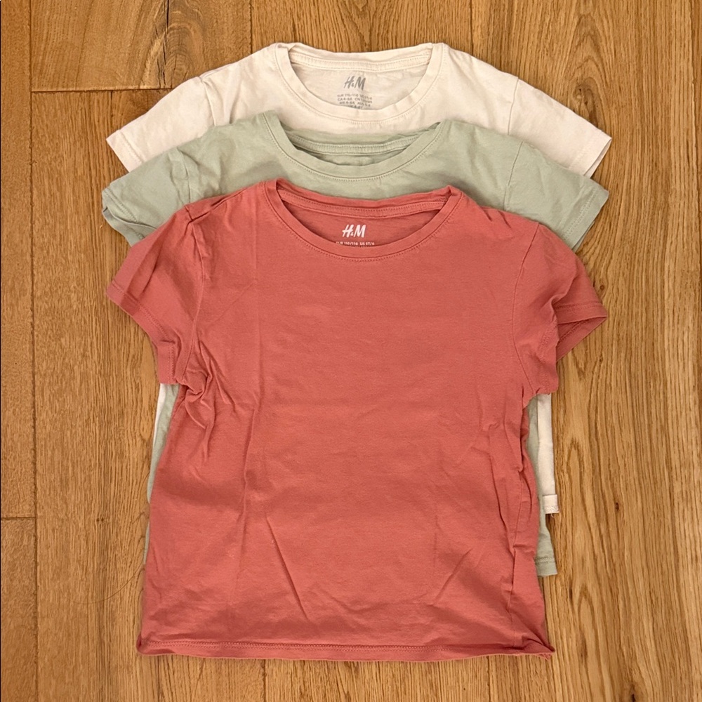 H&M Girls Tee Set in Rose, Sage & Cream